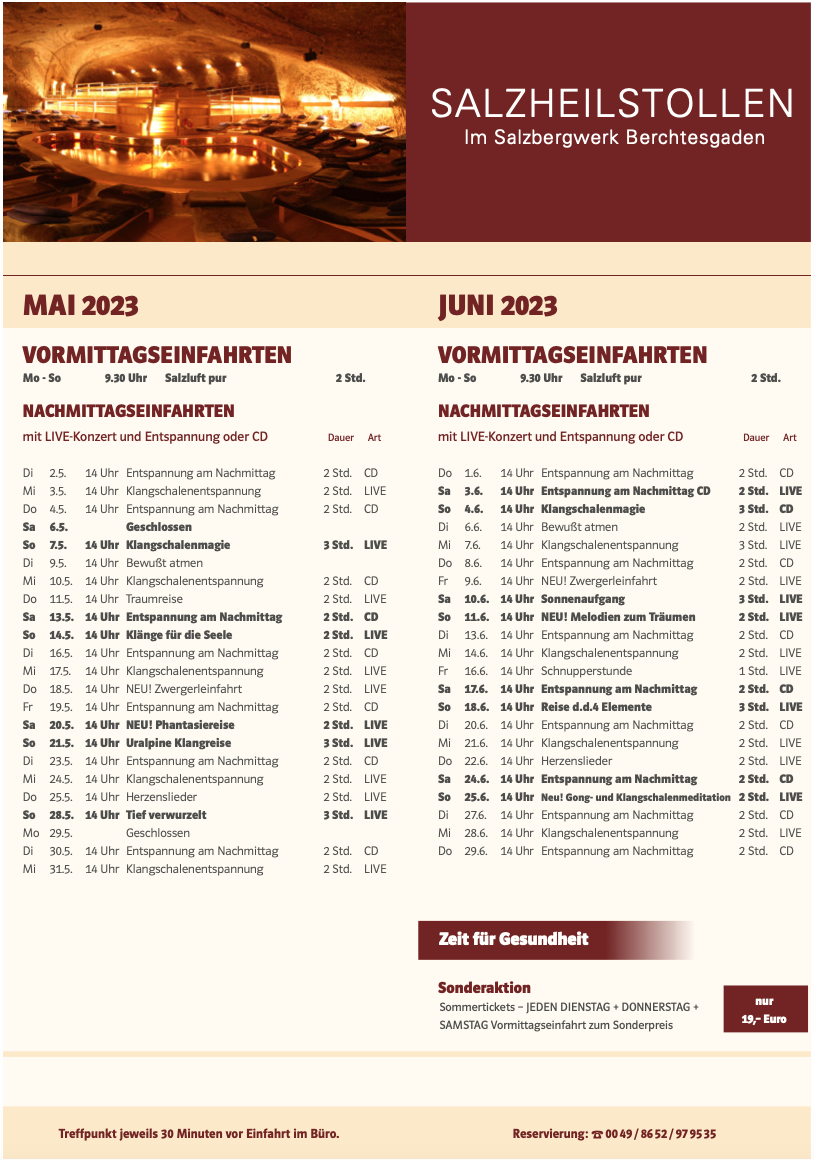 Salzheilstollen Programm 2023